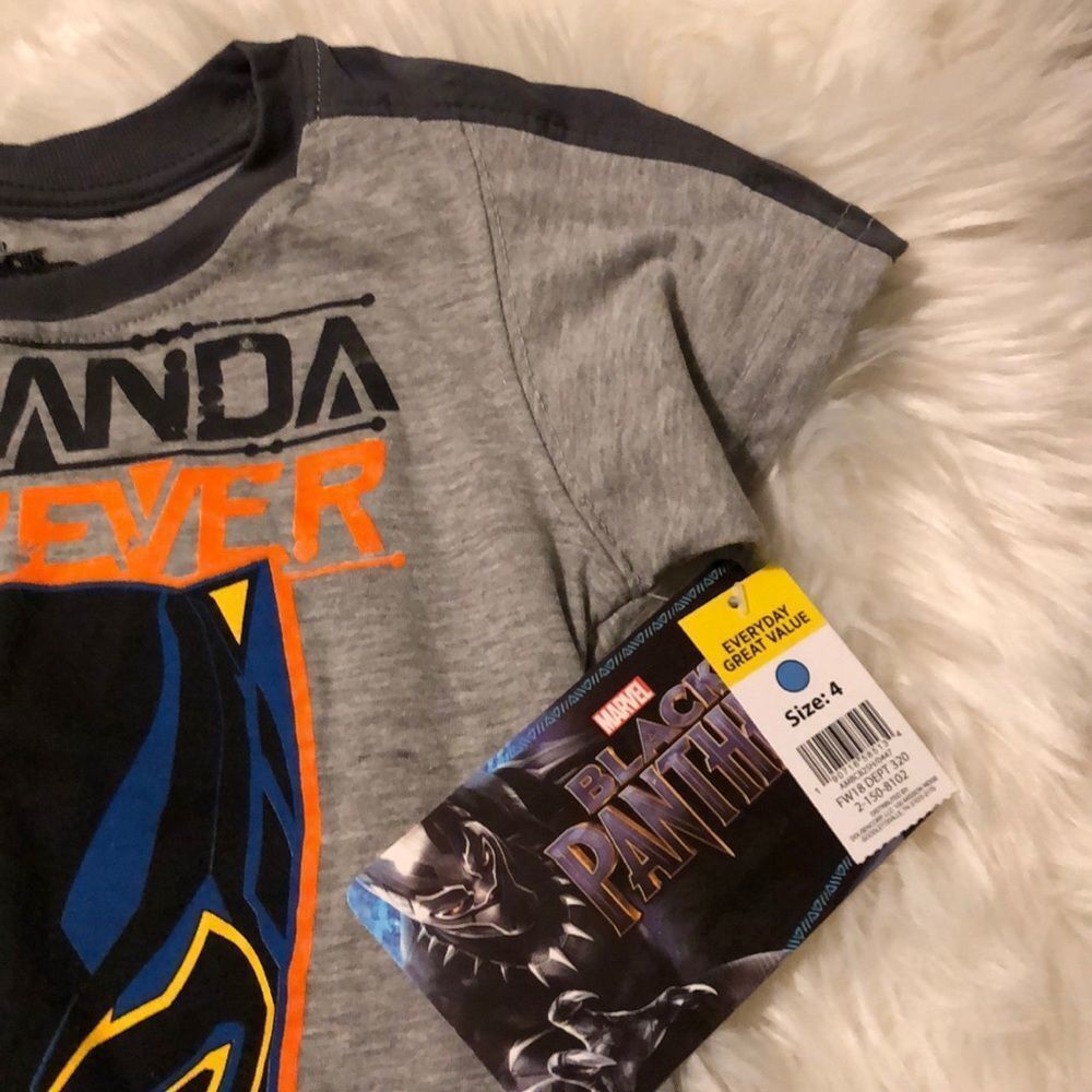 Marvel Black Panther Wakanda Tee Shirt New With Tags Little Boys Size 4 - Picture 3 of 14